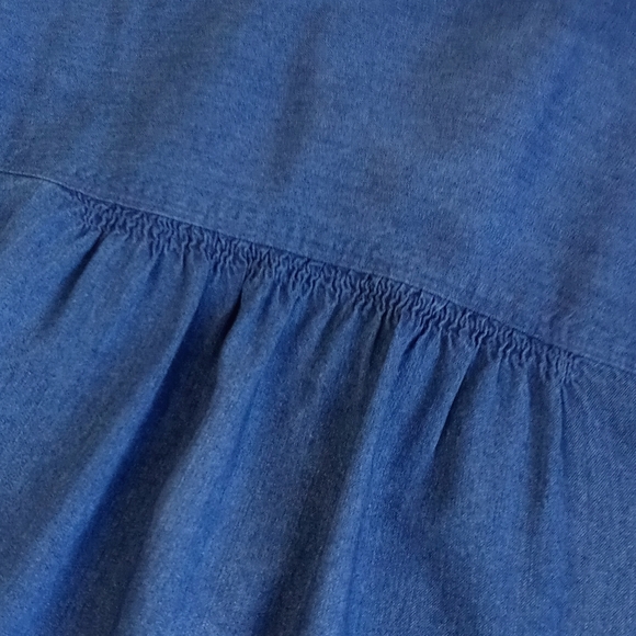 LOFT Deep Royal Blue Rayon Button-Up Long Sleeve Shirt SP - Picture 5 of 11